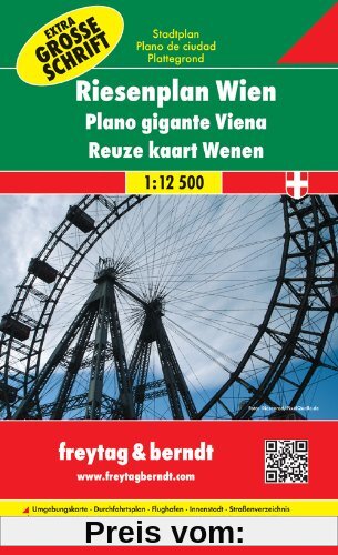 Freytag Berndt Stadtpläne, Wien Riesenplan, Spiralbindung, Extra Große Schrift - Maßstab 1:12 500
